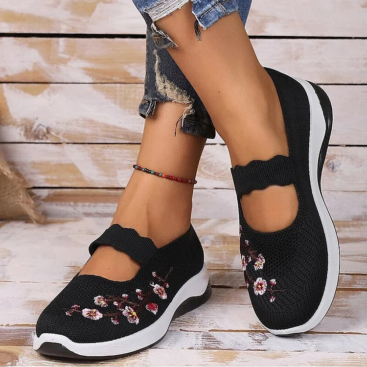 Damen Freizeit Atmungsaktive Slip-On Orthopädische Walkingsneaker
