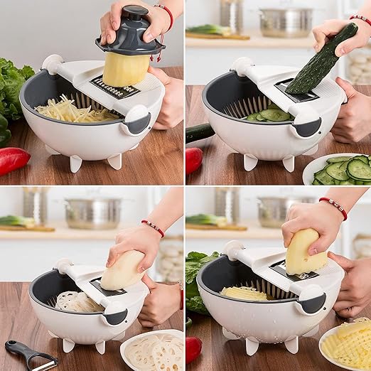 SchnittSchüssel™ / 7-In-1 Gemüseschneider Mit Abtropfkorb