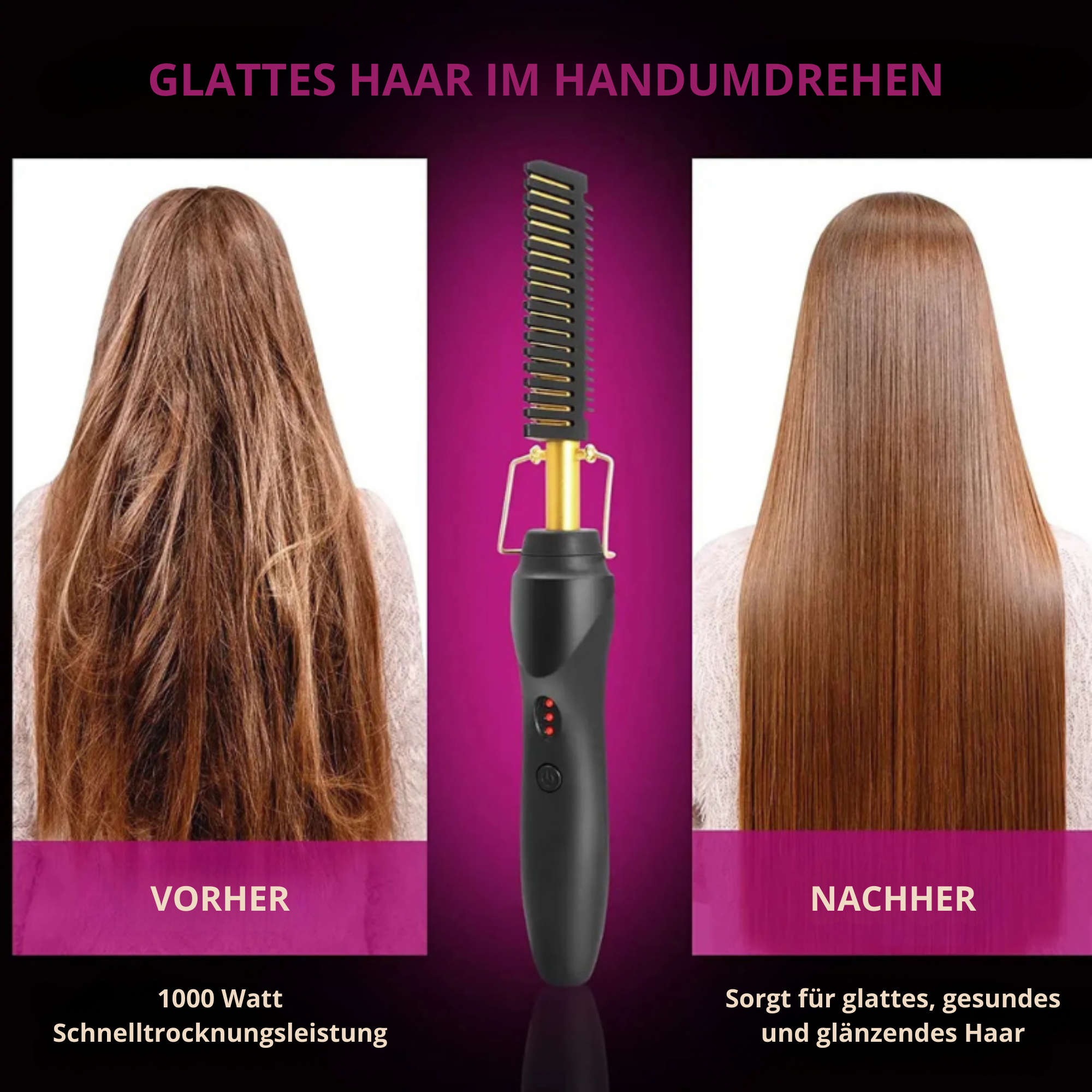SeidenStrahl™ / Elektrischer Titan Haarglätter Kamm
