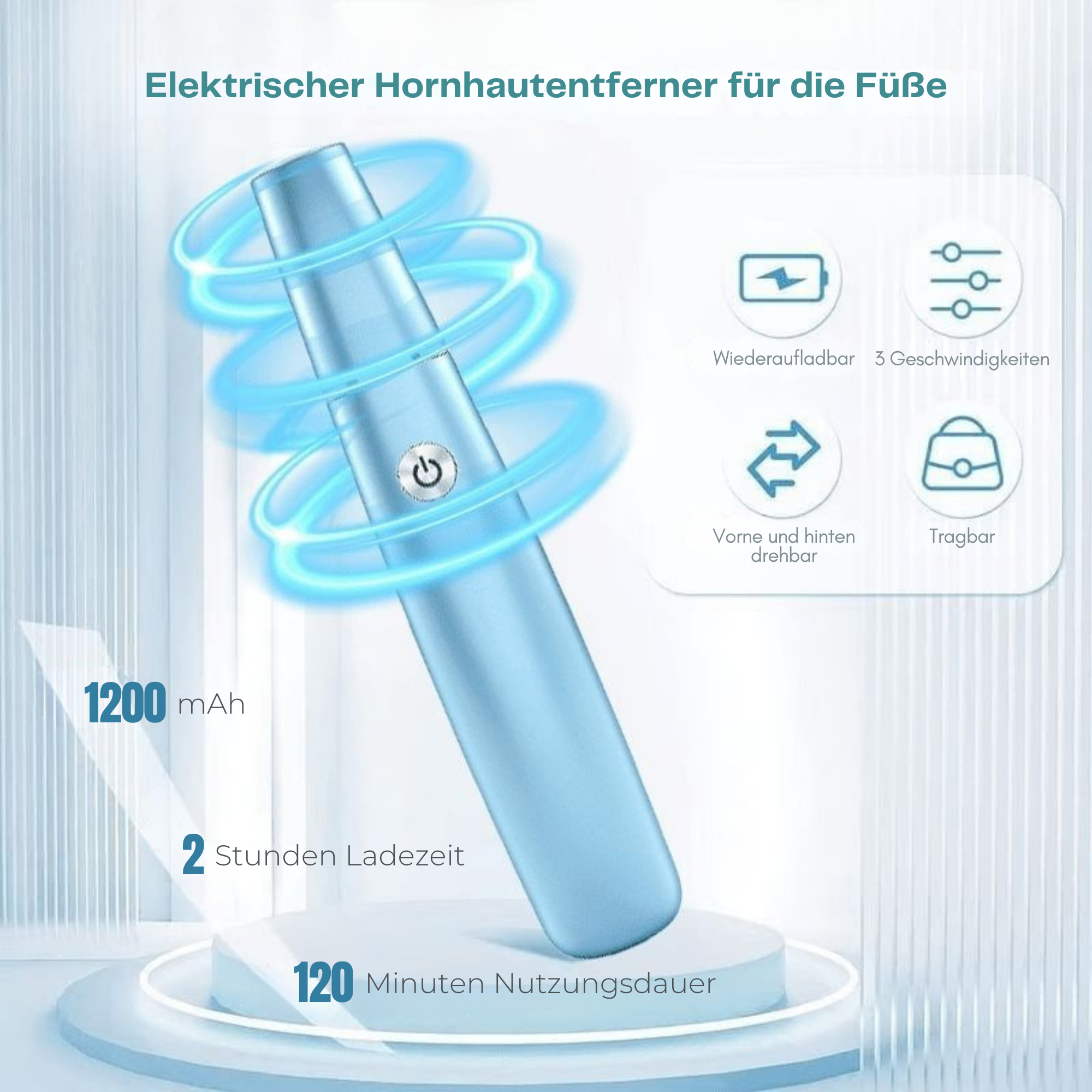 Eva Elektrischer Hornhautentferner – Schmerzfreie Entfernung von Hornhaut mit Profi-Leistung & Komfort