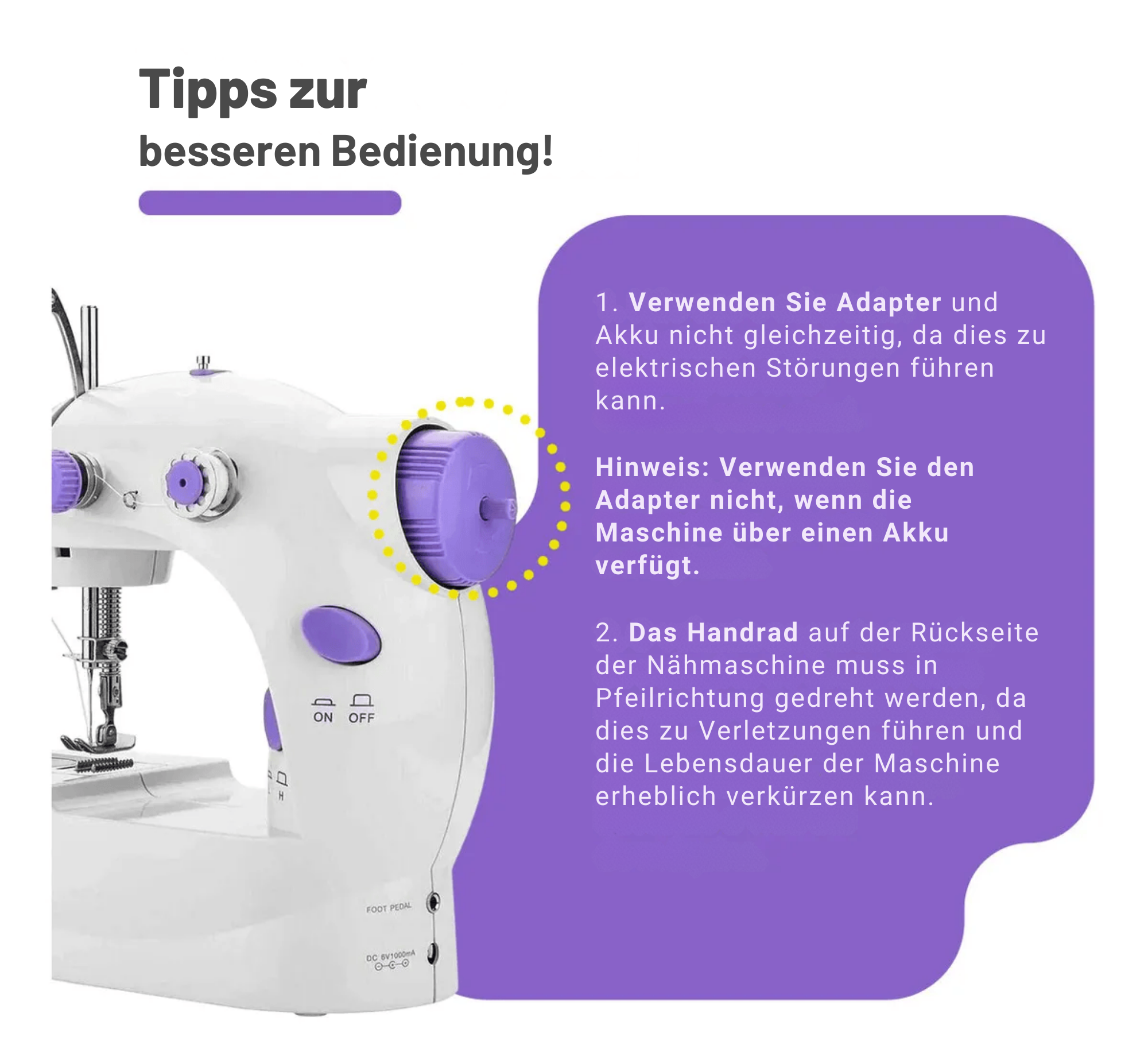 FadenFreude™ / Mini Tragbare Elektrische Nähmaschine
