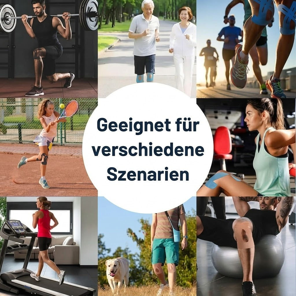 Orthonix / Kniebandage | Vorgeschnittenes Kinesio Tape | Atmungsaktive Knieunterstützung