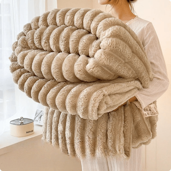 KuschelKaro™ / Gestreifte Flanell-Fleece-Decke - Kuscheln Sie Sich Stilvoll Ein!