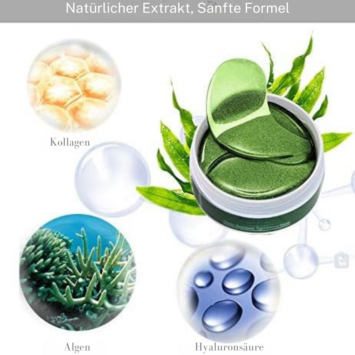 Grüne Algen™ / Straffende Augenpads – 60 Stück