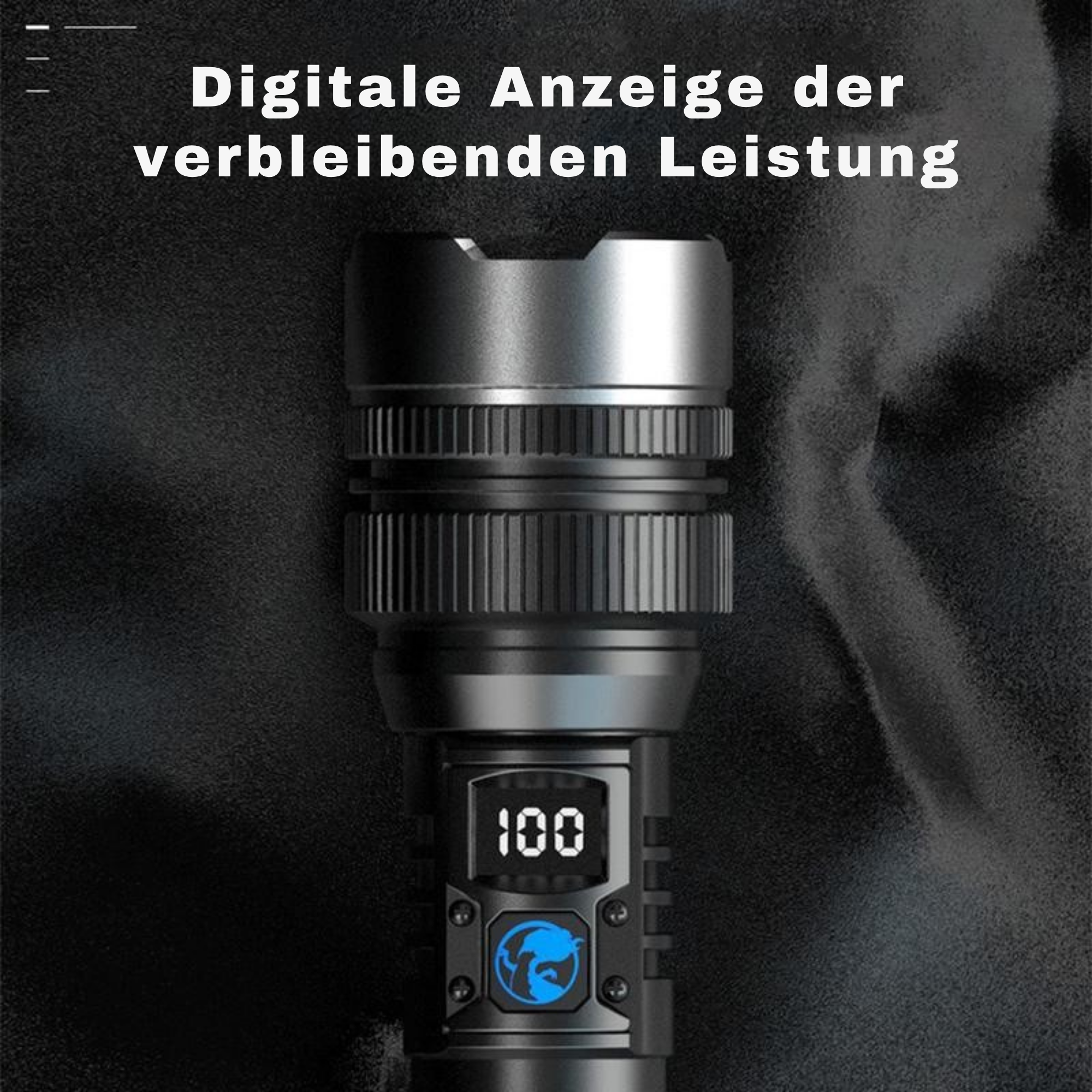 Thorsten – Extrem leistungsstarke LED-Taschenlampe, wasserdicht & stoßfest, mit Zoomfunktion und Powerbank