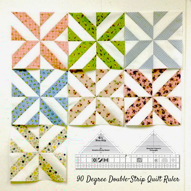 Henrike 90° Doppelstreifen-Lineal für Patchwork und Quilten