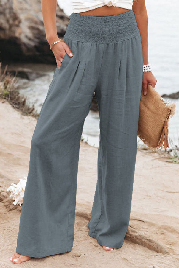 Nikoline Luftige Smocked-Hose mit Taschen