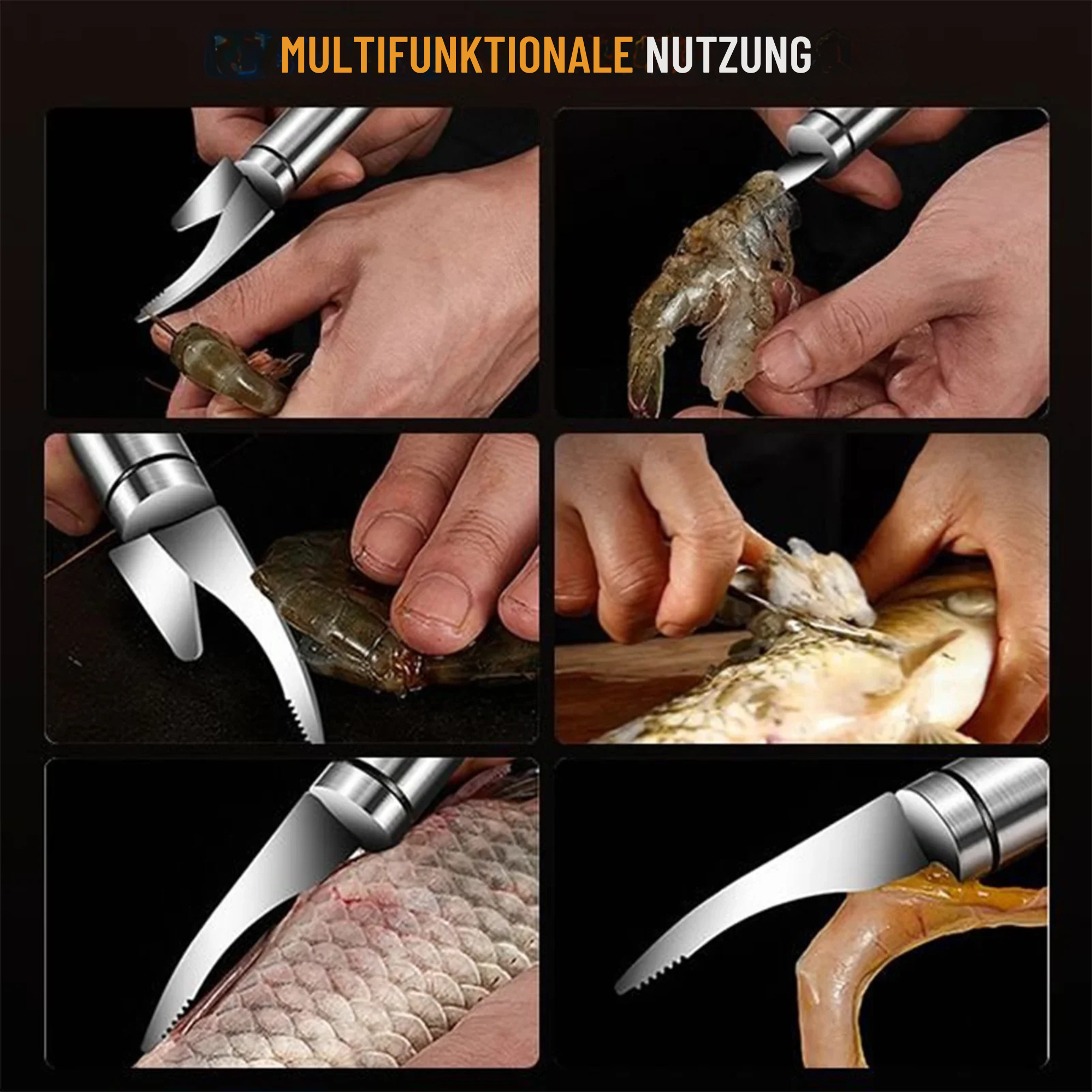 MarinEdge™ / Multifunktionales 5-in-1 Garnelen- & Fischmesser