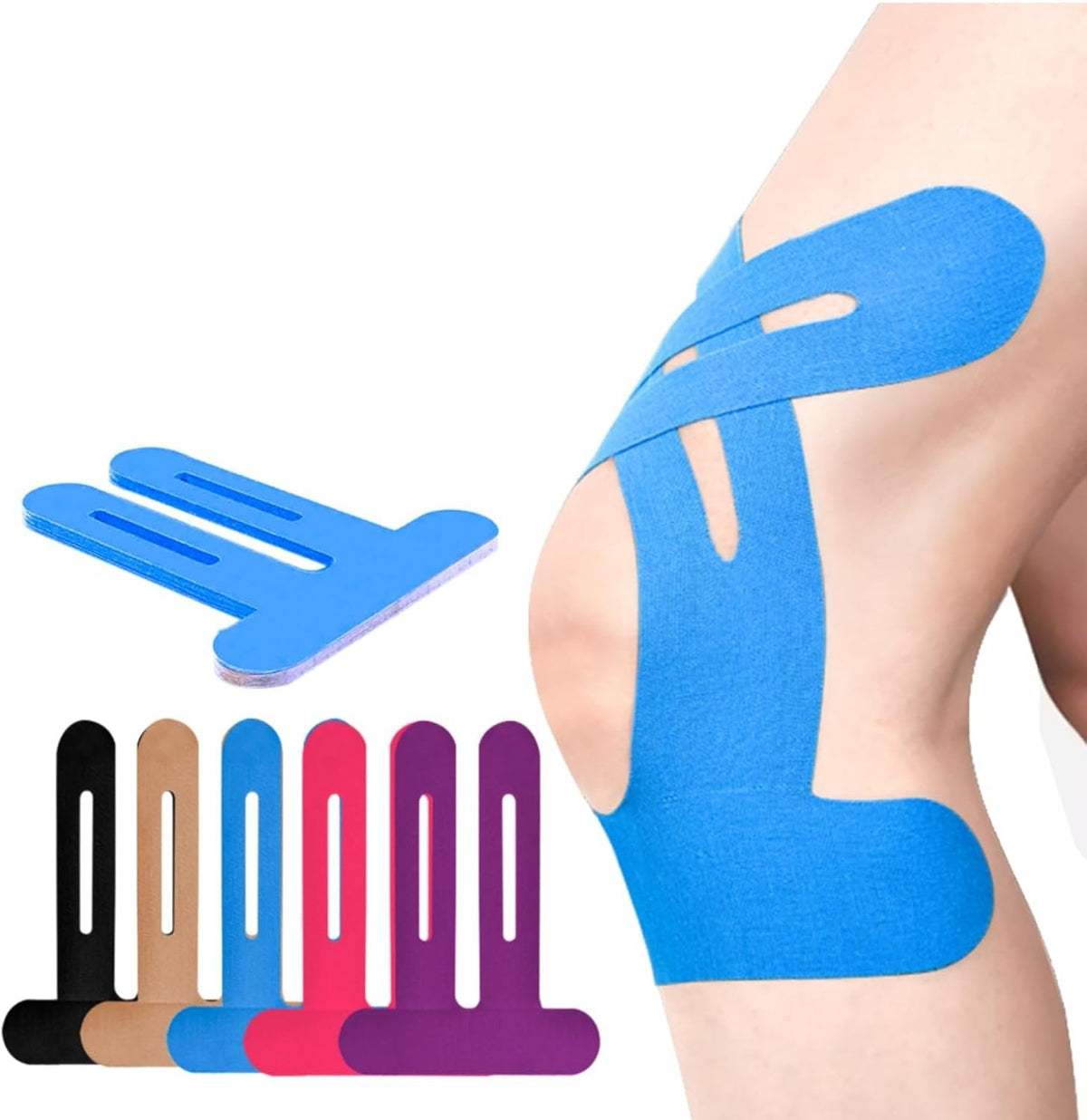 Orthonix / Kniebandage | Vorgeschnittenes Kinesio Tape | Atmungsaktive Knieunterstützung