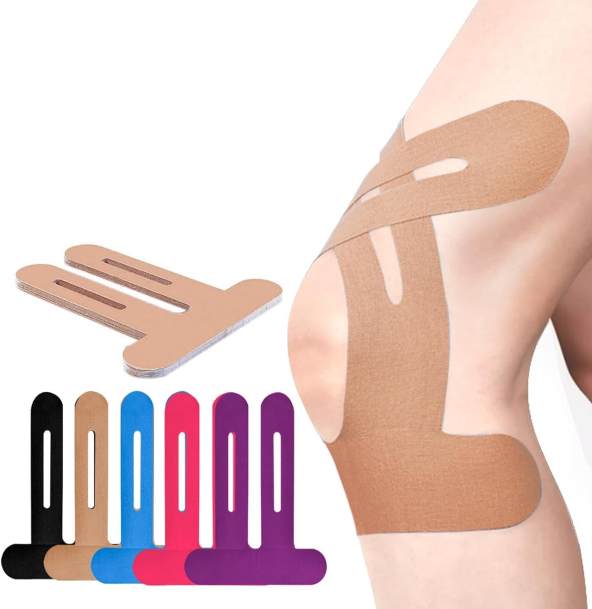 Orthonix / Kniebandage | Vorgeschnittenes Kinesio Tape | Atmungsaktive Knieunterstützung