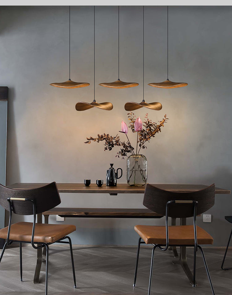 HolzHarmonie™ / Holz Wabi Sabi Japandi Pendelleuchte Kronleuchter