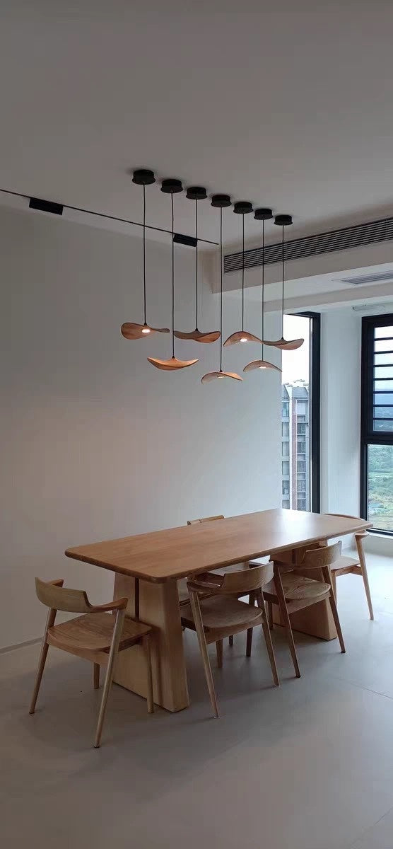 HolzHarmonie™ / Holz Wabi Sabi Japandi Pendelleuchte Kronleuchter