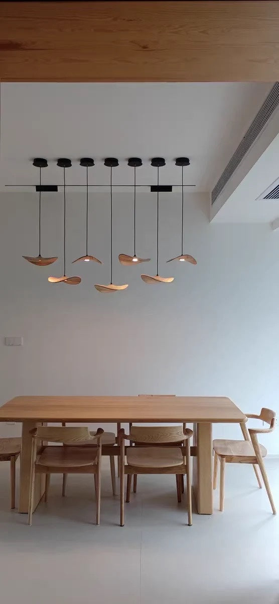 HolzHarmonie™ / Holz Wabi Sabi Japandi Pendelleuchte Kronleuchter