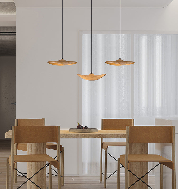 HolzHarmonie™ / Holz Wabi Sabi Japandi Pendelleuchte Kronleuchter