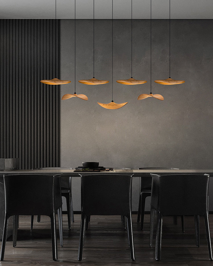 HolzHarmonie™ / Holz Wabi Sabi Japandi Pendelleuchte Kronleuchter