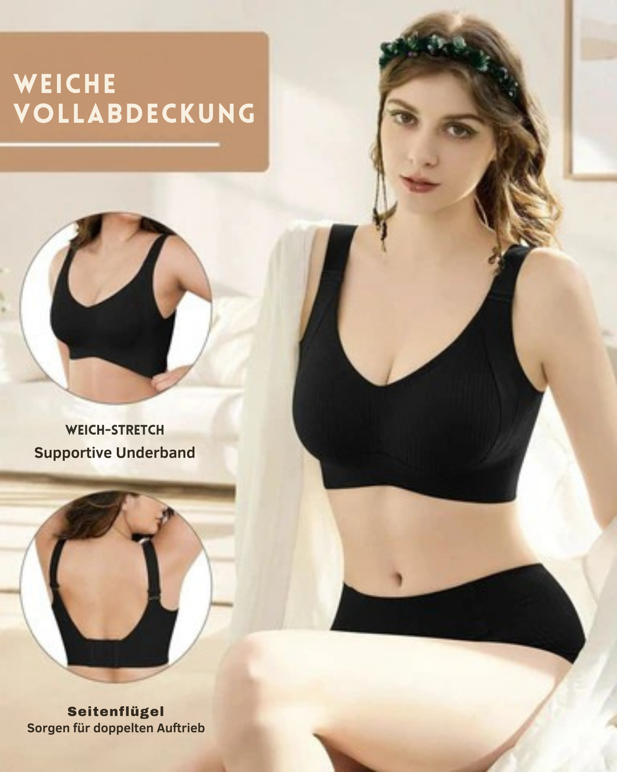 FormFinesse™ / Eleganter Rippen-BH mit kabellosem Halt