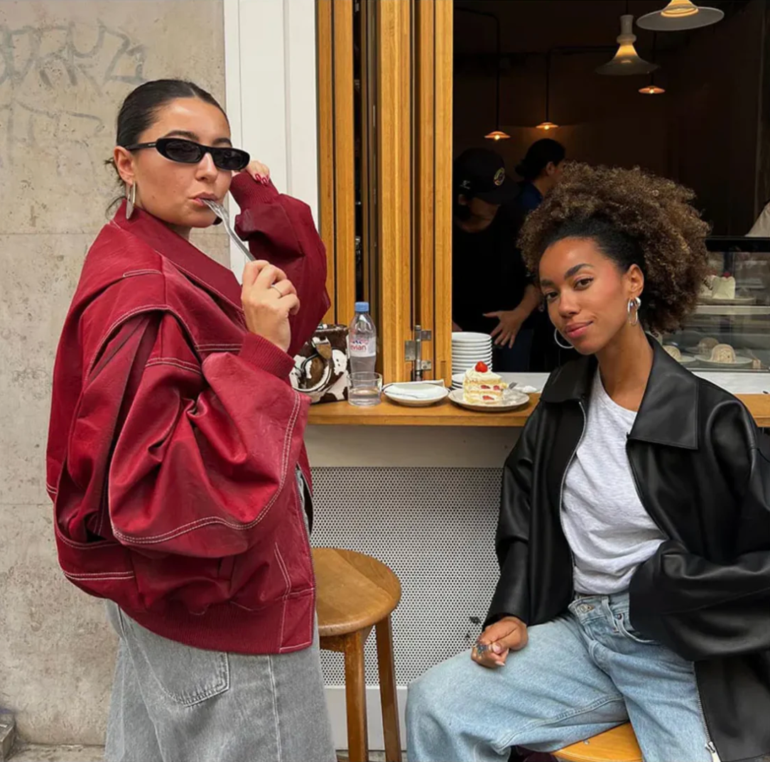 Faye™ – Übergroße Lederjacke