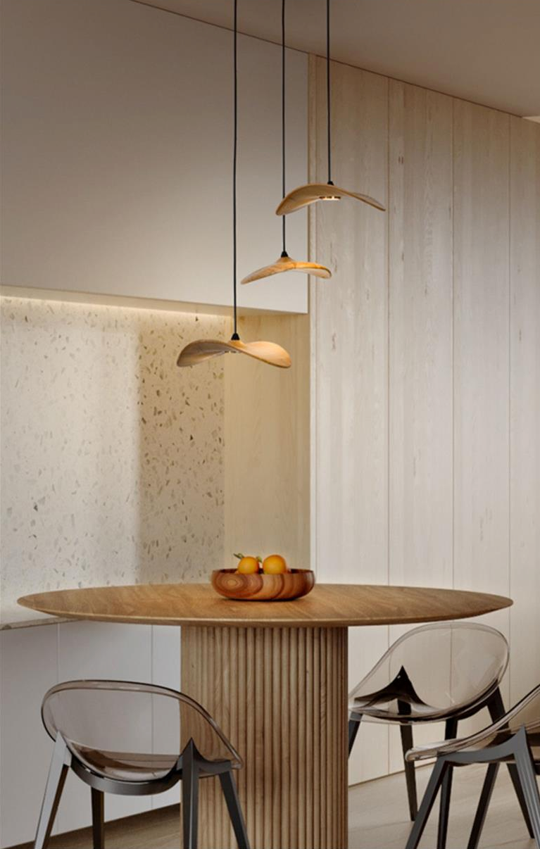 HolzHarmonie™ / Holz Wabi Sabi Japandi Pendelleuchte Kronleuchter