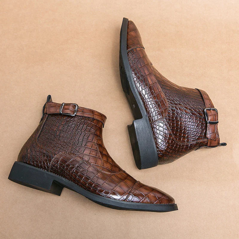 Baron | Lederstiefeletten mit Schnalle