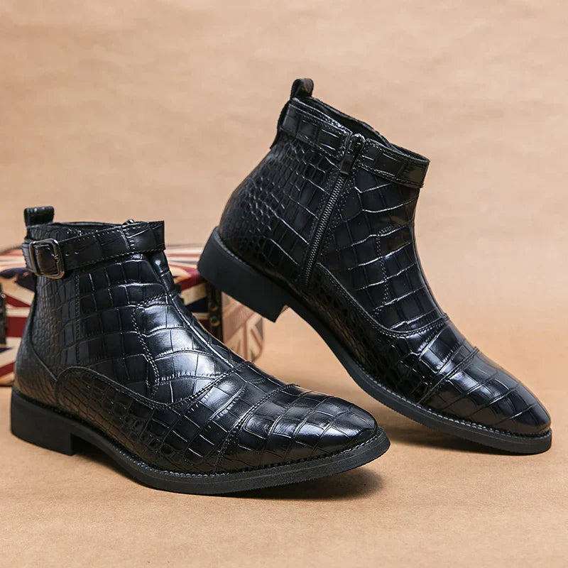 Baron | Lederstiefeletten mit Schnalle