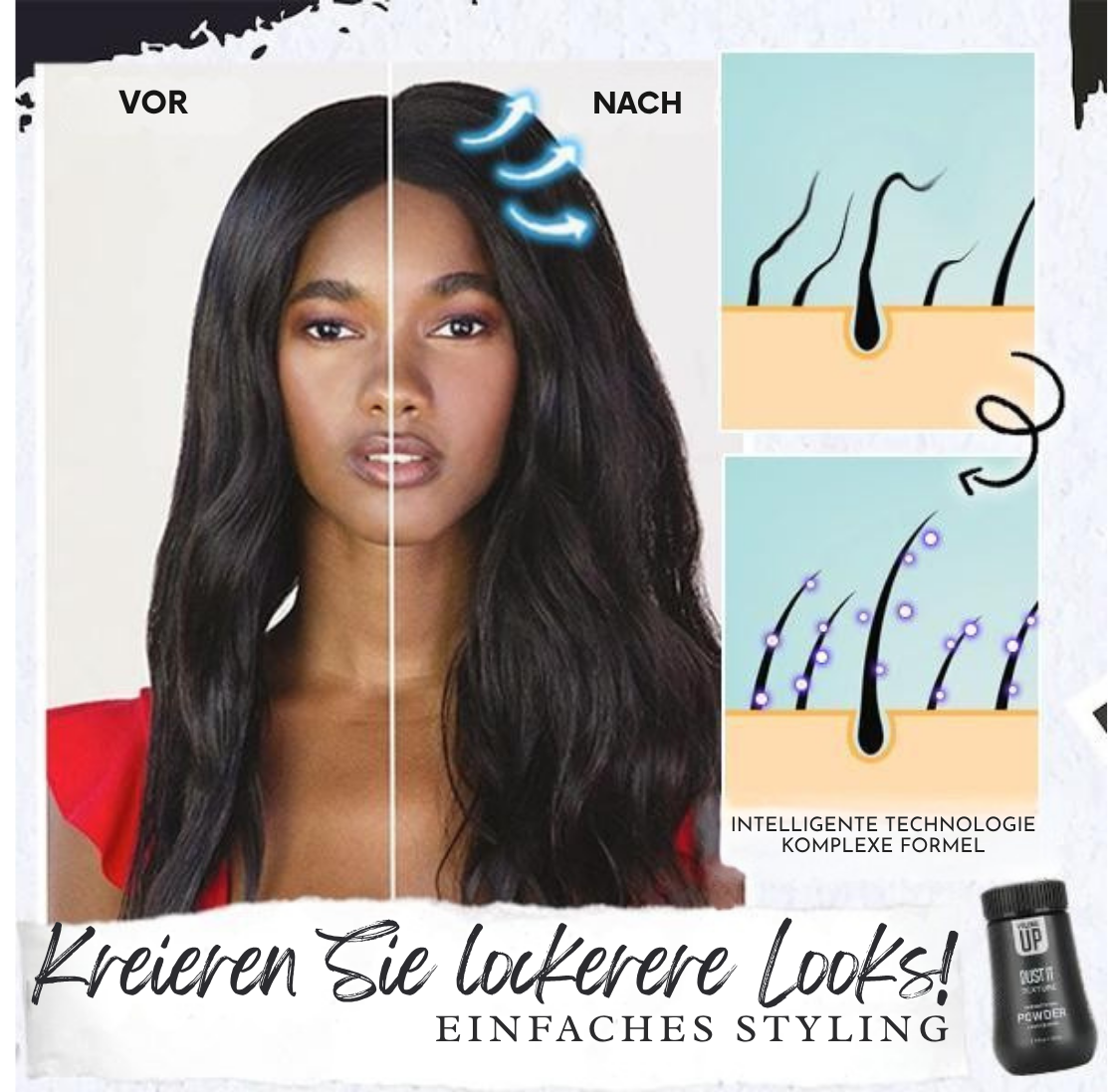 1 + 1 GRATIS | Viktoria™ Haarpuder für sofortiges Volumen und stylischen Halt – ganz ohne Gel!