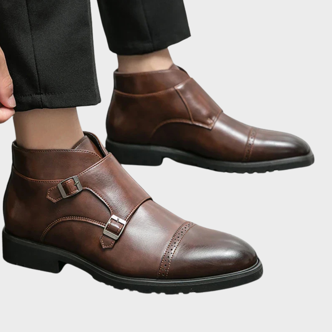 Darrell | Stiefeletten aus Leder mit Doppelschnalle