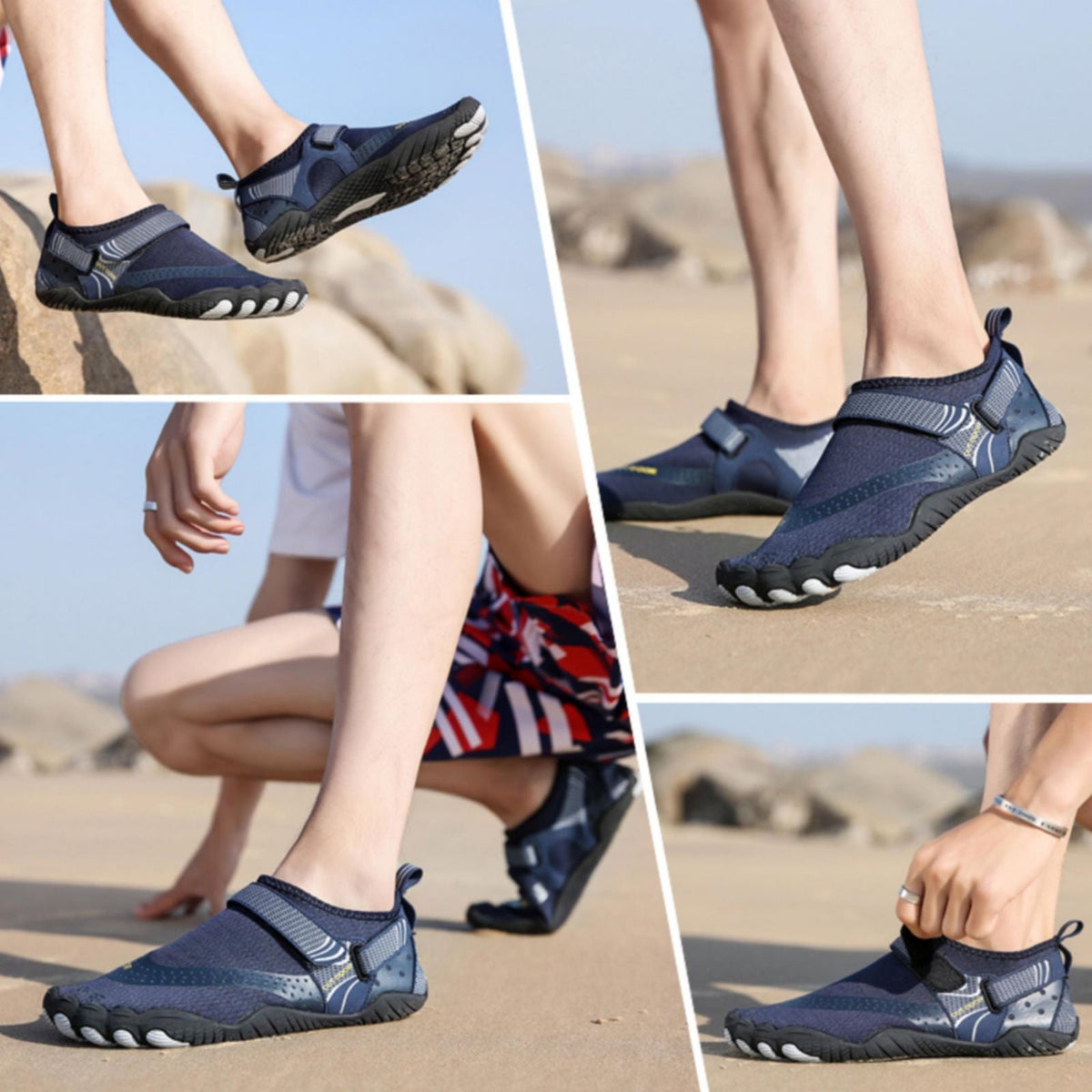 Wasserschuhe | Rutschfeste Profilsohle | Leichte orthopädische Stütze | WellenWandler