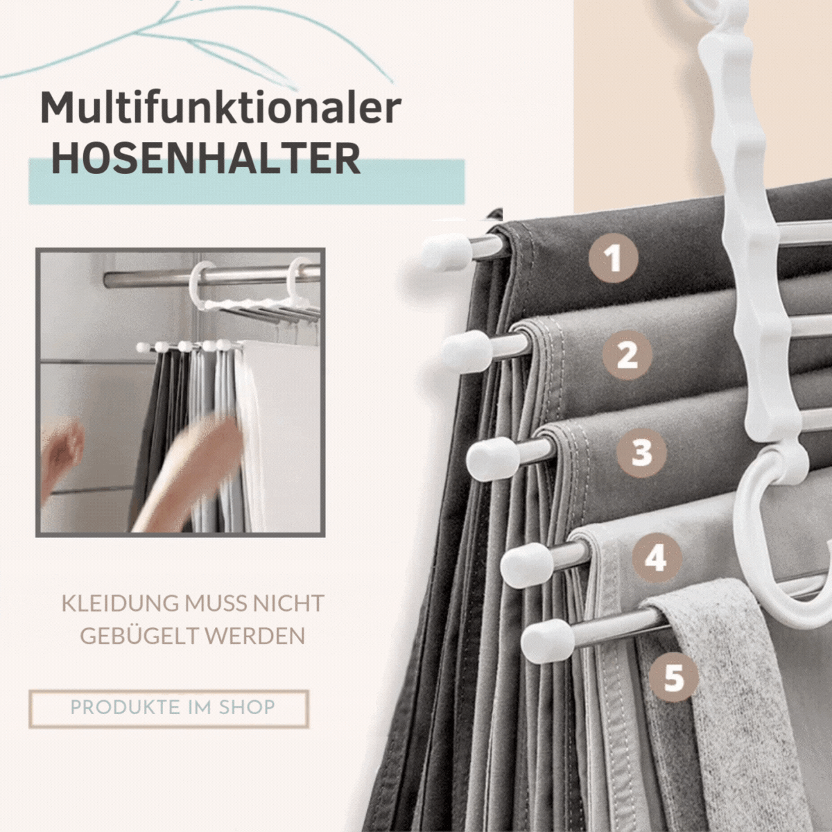 StangenSparer™ / Multifunktionaler Hosenbügel
