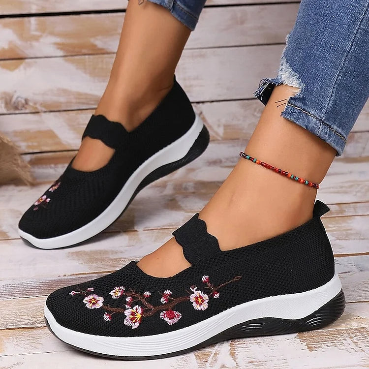 Damen Freizeit Atmungsaktive Slip-On Orthopädische Walkingsneaker