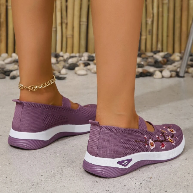 Damen Freizeit Atmungsaktive Slip-On Orthopädische Walkingsneaker