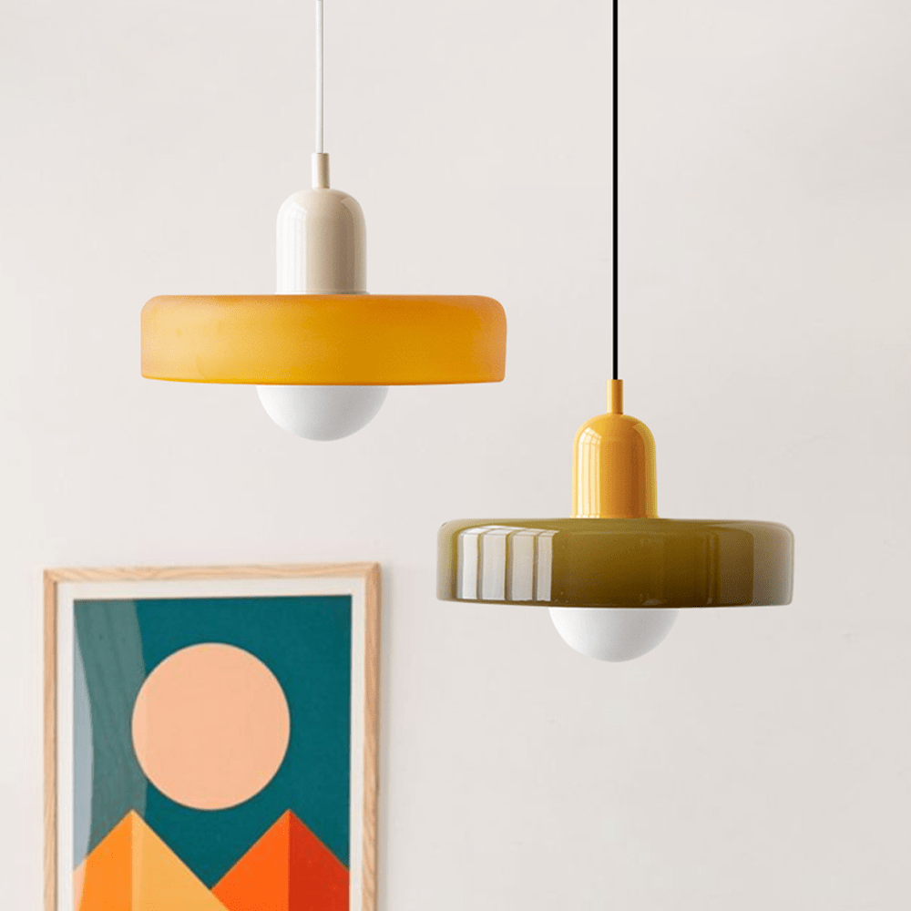 Aurelio™ | Bauhaus-Pendelleuchte aus farbigem Glas - Sopheria