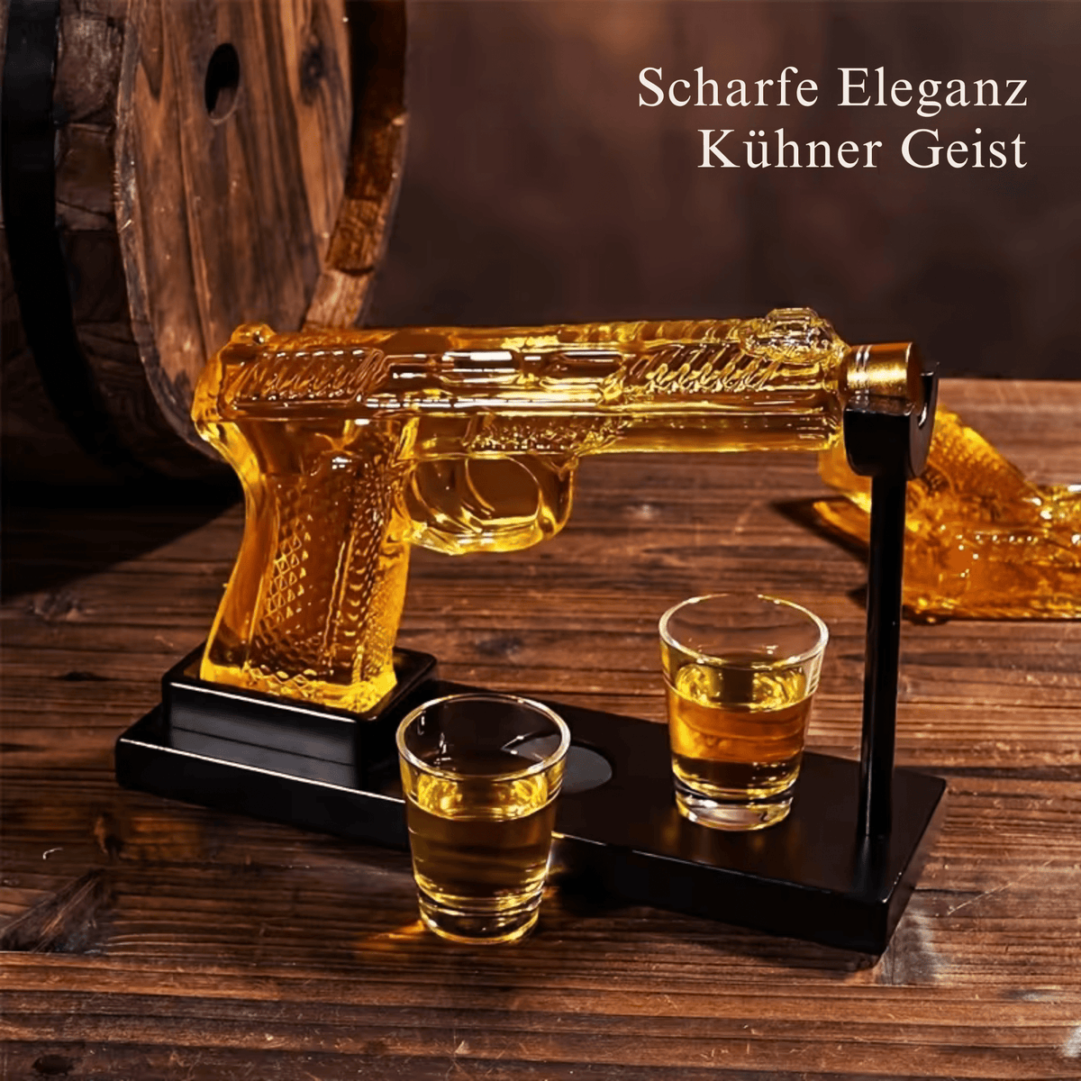 BarBrillanz™ / Luxuriöses Leeres 8-Unzen-Whiskey-Dekanter-Set Mit 2 Schnapsgläsern (Kein Alkohol enthalten) - Sopheria