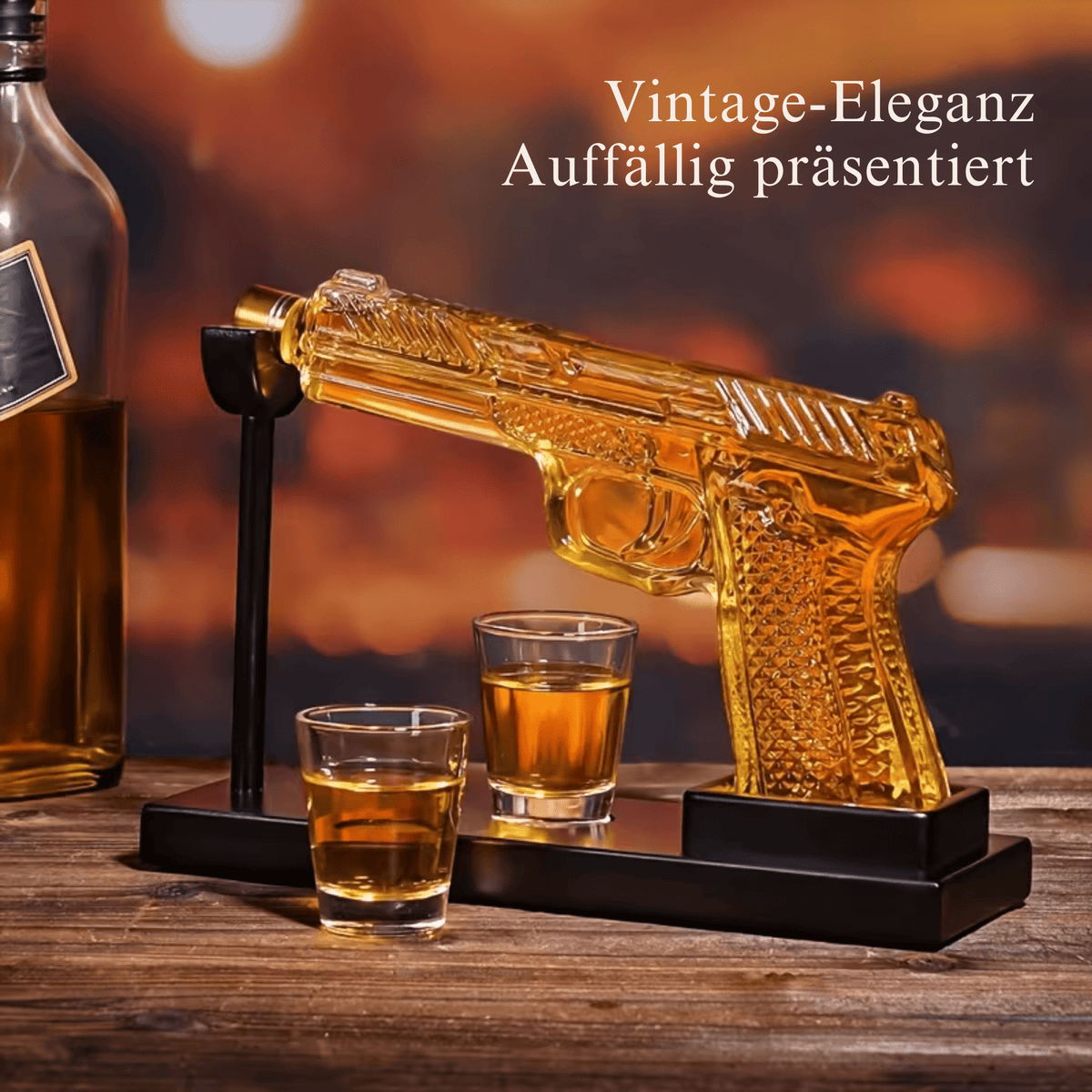 BarBrillanz™ / Luxuriöses Leeres 8-Unzen-Whiskey-Dekanter-Set Mit 2 Schnapsgläsern (Kein Alkohol enthalten) - Sopheria