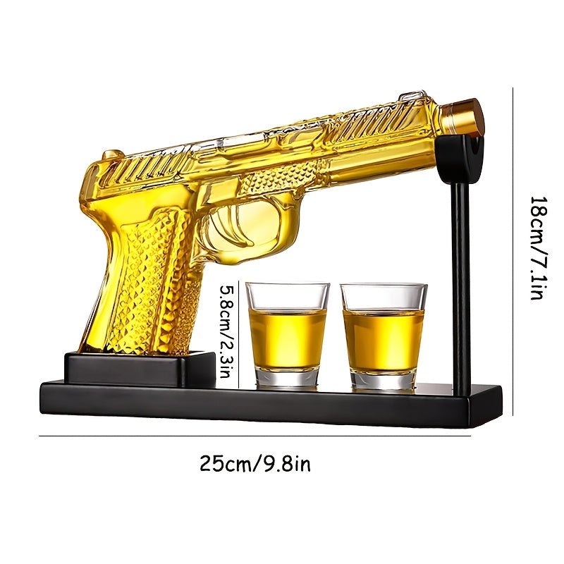 BarBrillanz™ / Luxuriöses Leeres 8-Unzen-Whiskey-Dekanter-Set Mit 2 Schnapsgläsern (Kein Alkohol enthalten) - Sopheria