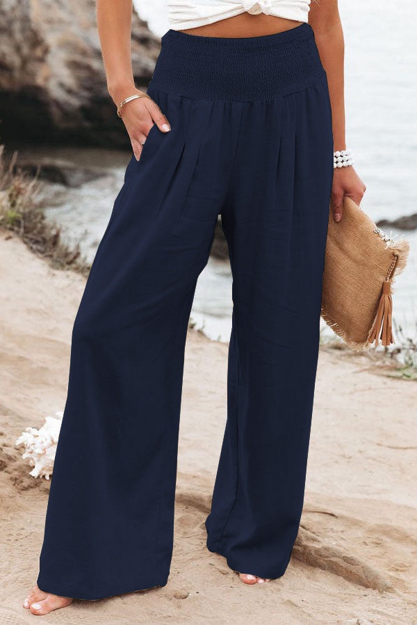 Nikoline Luftige Smocked-Hose mit Taschen