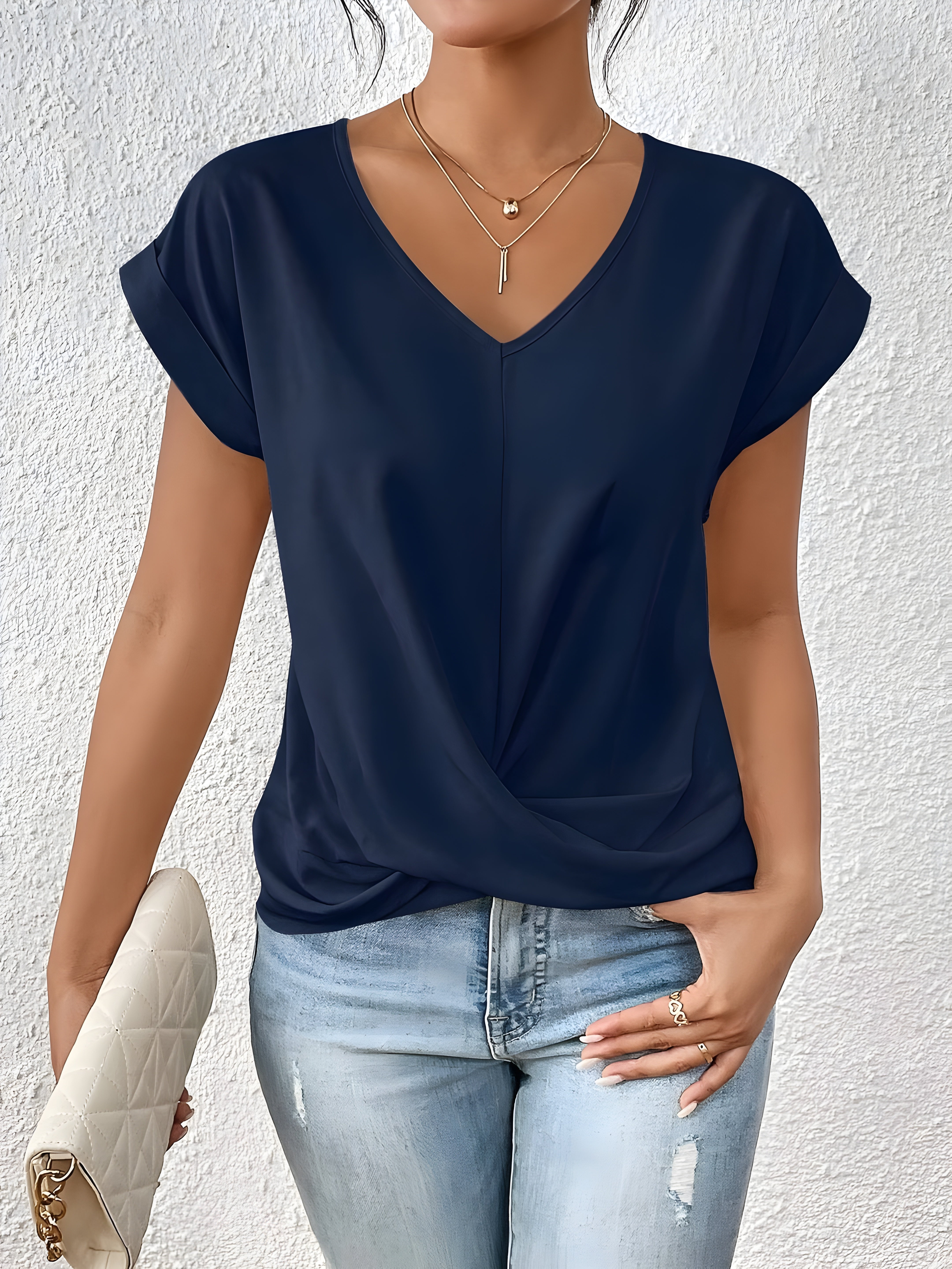 Elsa™ | Lässiges T-Shirt mit V-Ausschnitt