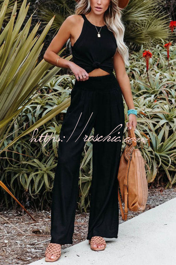 Nikoline Luftige Smocked-Hose mit Taschen