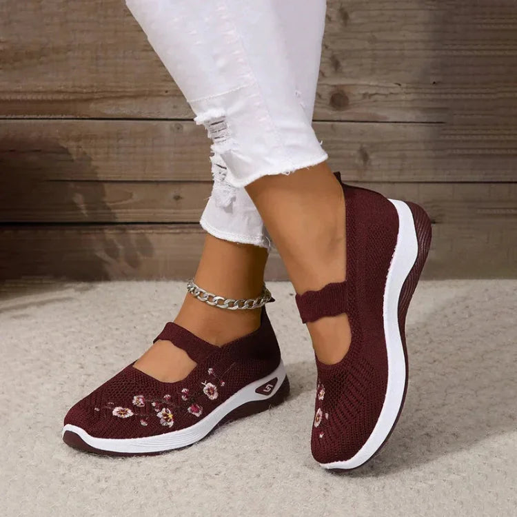 Damen Freizeit Atmungsaktive Slip-On Orthopädische Walkingsneaker