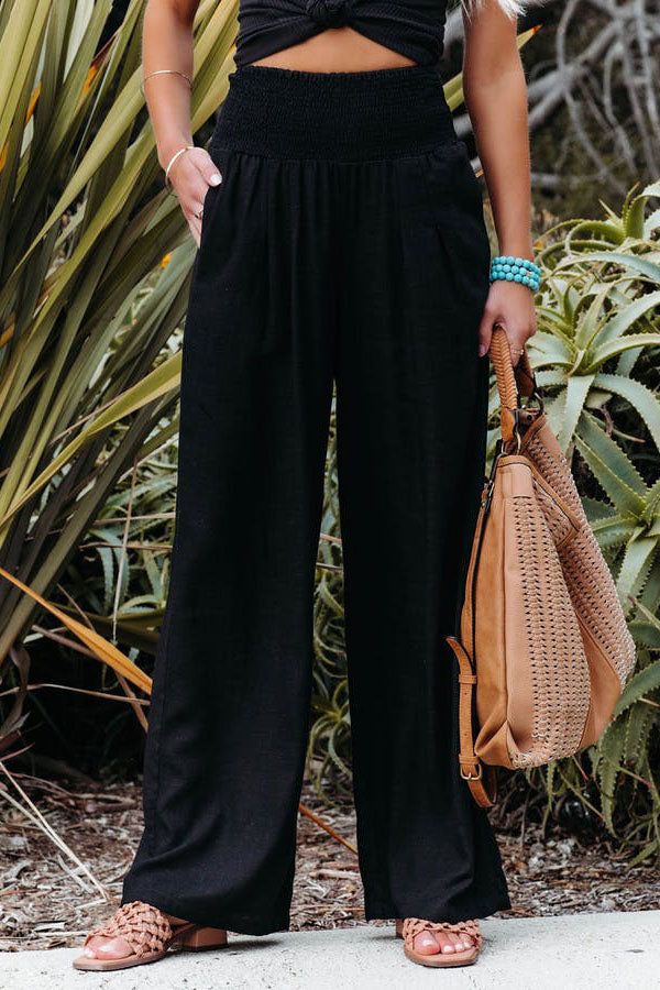 Nikoline Luftige Smocked-Hose mit Taschen