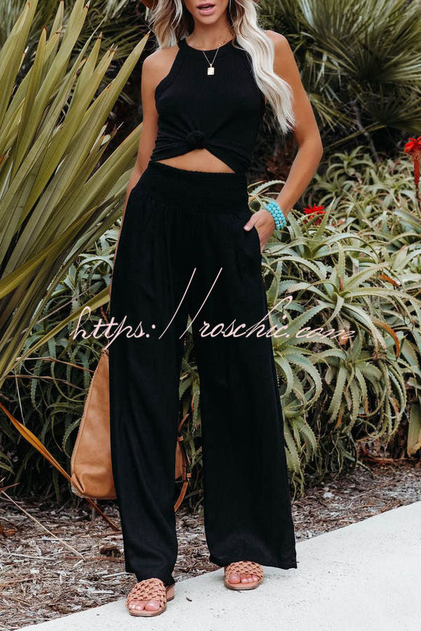 Nikoline Luftige Smocked-Hose mit Taschen