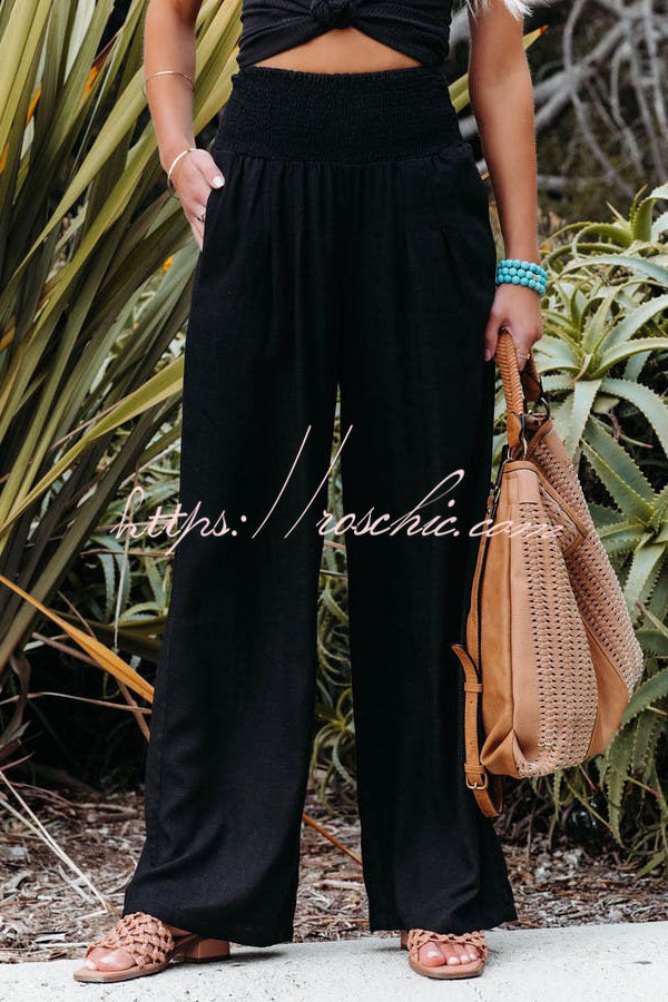 Nikoline Luftige Smocked-Hose mit Taschen