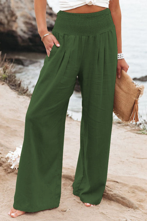 Nikoline Luftige Smocked-Hose mit Taschen