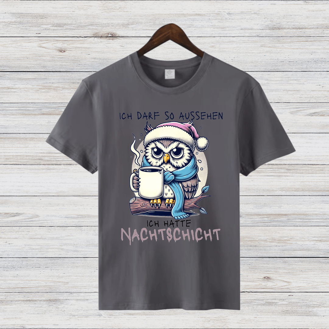 Eulen Nachtshirt | Lustiges T-Shirt für Nachtschicht-Liebhaber | Humorvolles Winterdesign | Statement Shirt für kalte Tage - Sopheria