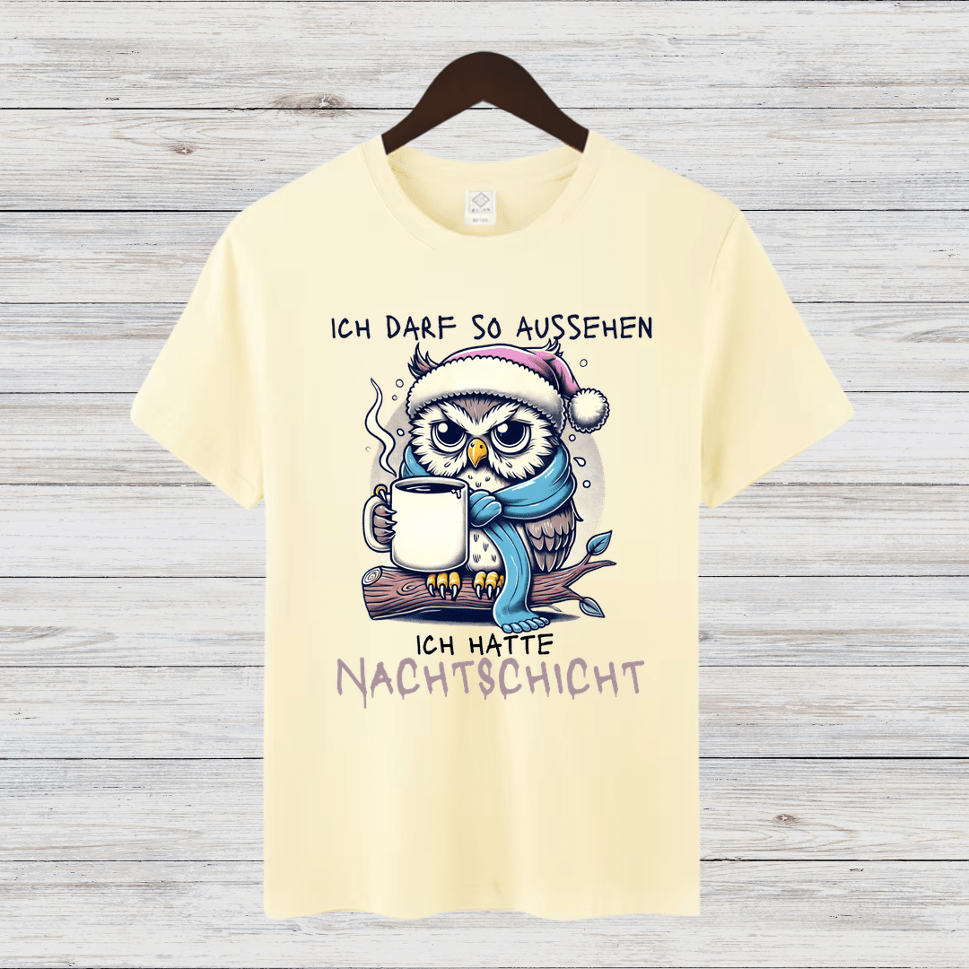 Eulen Nachtshirt | Lustiges T-Shirt für Nachtschicht-Liebhaber | Humorvolles Winterdesign | Statement Shirt für kalte Tage - Sopheria