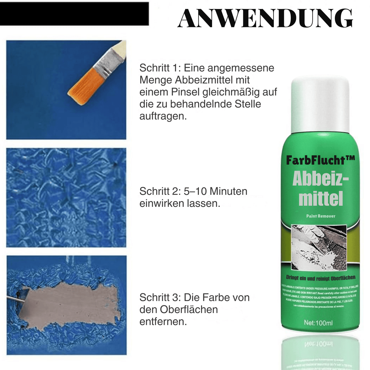 FarbFlucht™ / Super Schneller Farbentferner Ohne Giftstoffe Mit Gratis Pinsel (1+1 GRATIS) - Sopheria