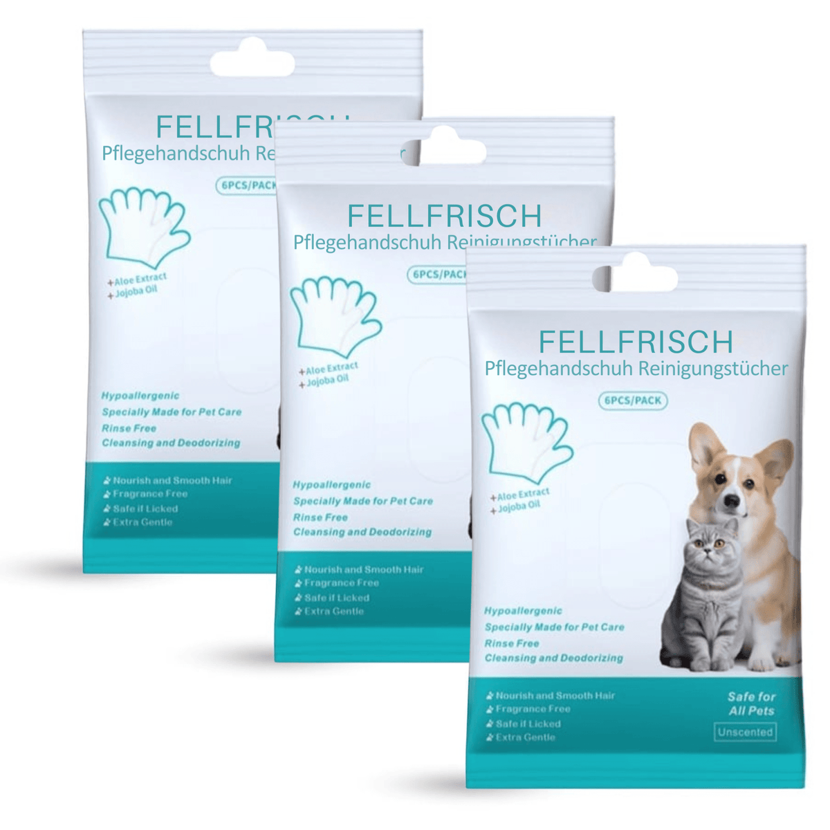FellFrisch – Pflegehandschuh Reinigungstücher - Sopheria