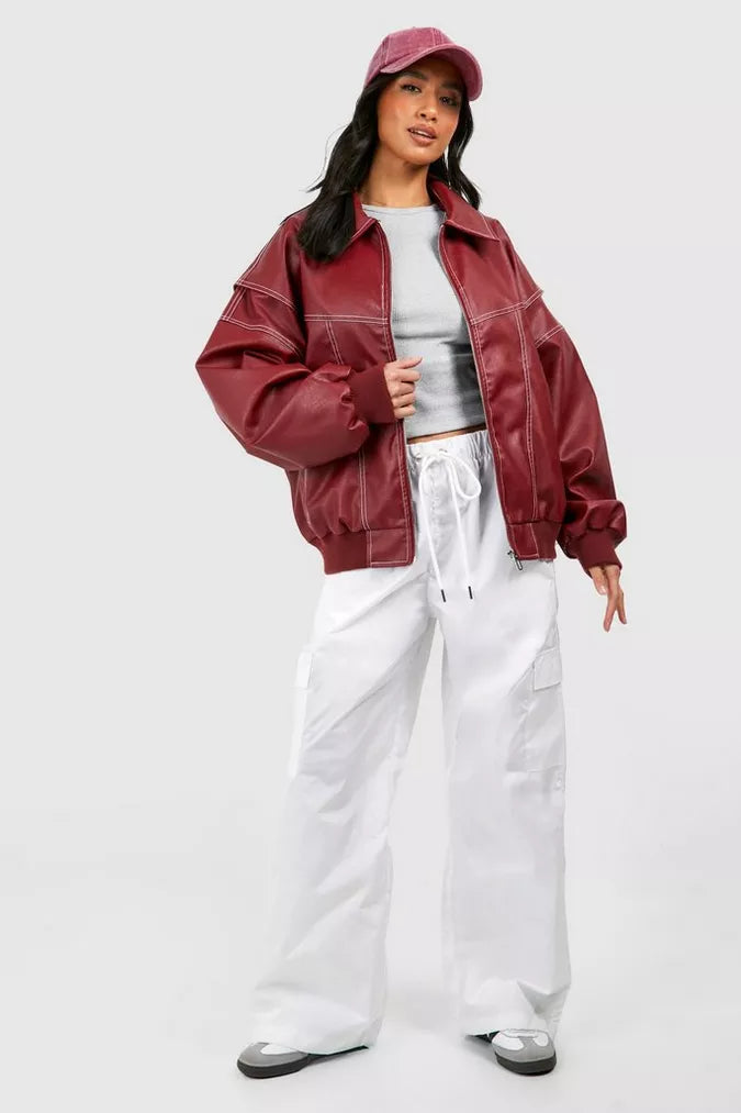 Faye™ – Übergroße Lederjacke