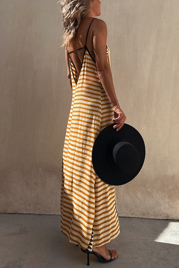 Isolde Boho Maxikleid mit Ethno-Print und Rückenfrei, A-Linie