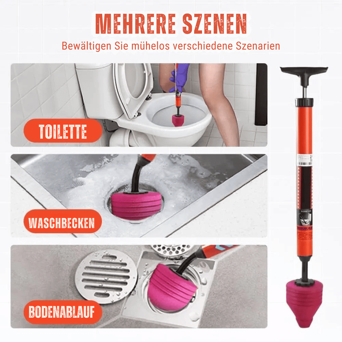 FixFluss™ / Freier Hochdruck Luftstoß – Verstopfungen Sofort Gelöst - Sopheria