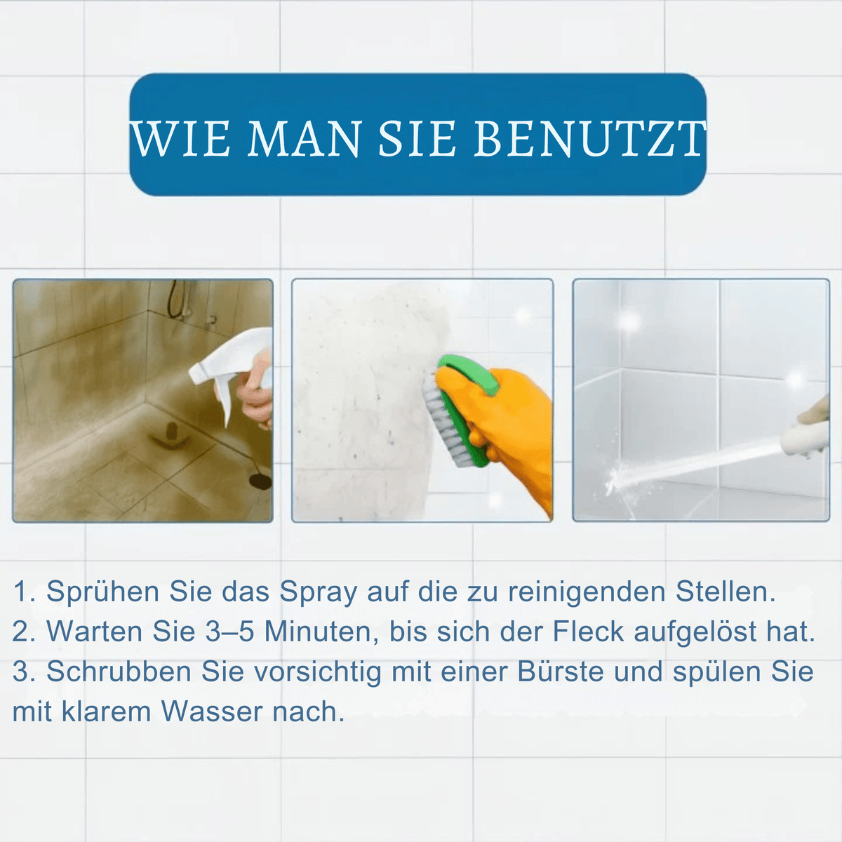 FleckFlucht™ / Fliesenreiniger, der Schlamm und Flecken verschwinden lässyt - Sopheria